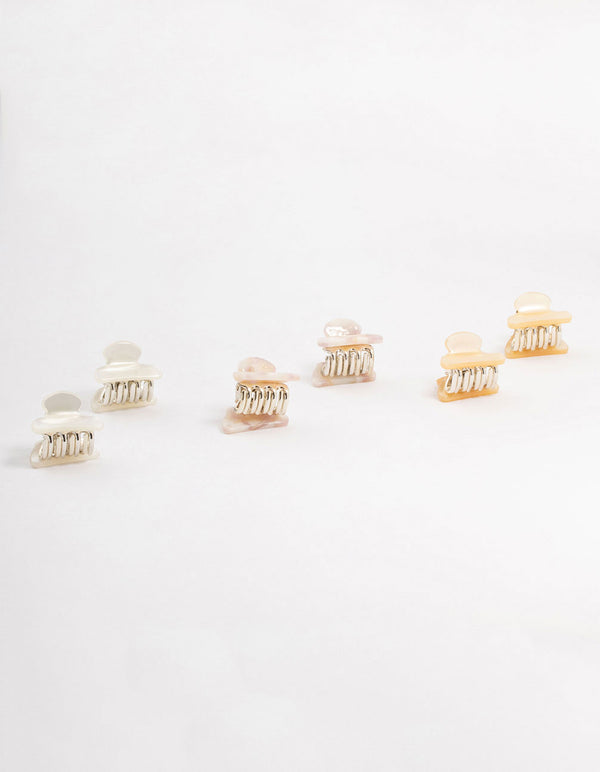 Mini Colourful Acrylic Claw Clips 4-Pack