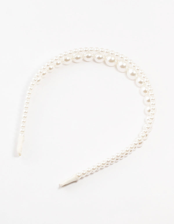 Beaded Graudti Pearl 2 Row Headband