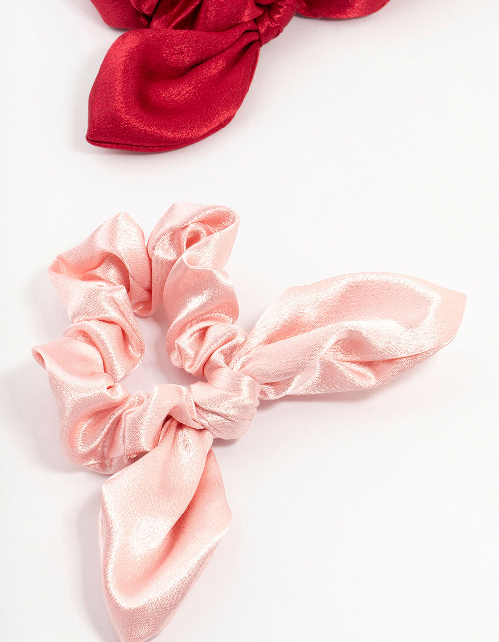 Pink & Red Satin Bunny Scrunchiees 3-Pack