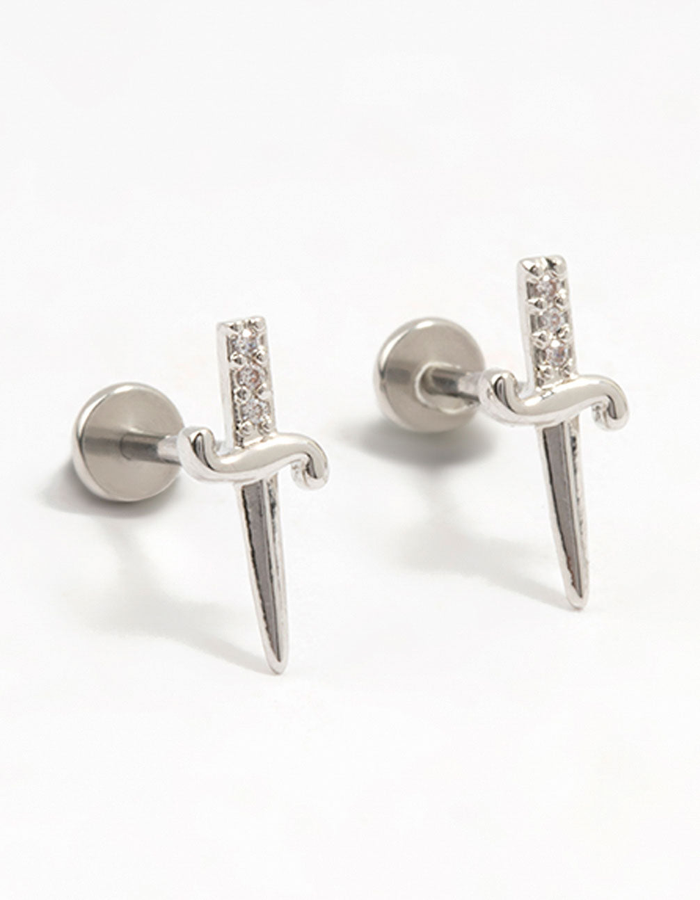 Surgical Steel Dainty Dagger Flat Back 2-Pack