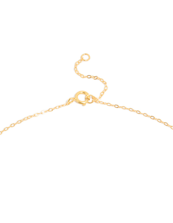 Gold Plated Sterling Silver Cubic Zirconia Cross Necklace