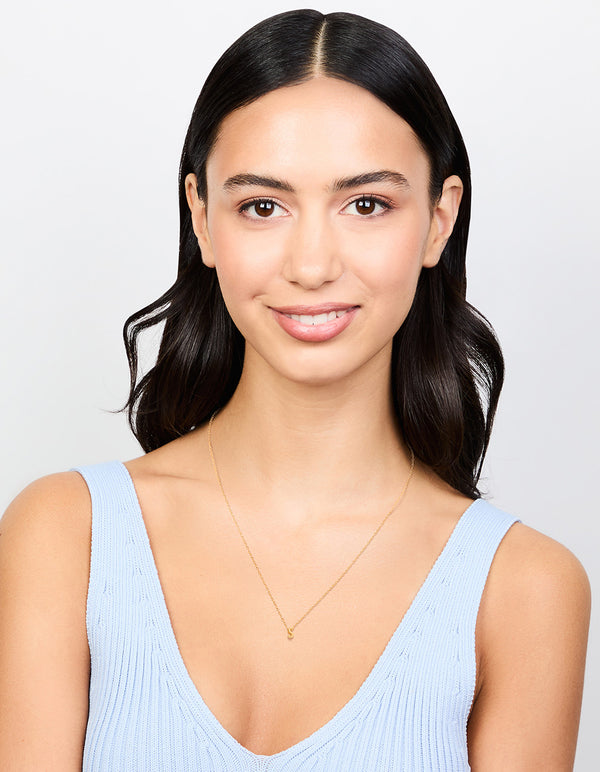 Gold Plated Sterling Silver Letter S Necklace