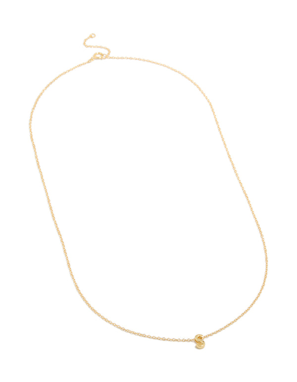 Gold Plated Sterling Silver Letter S Necklace