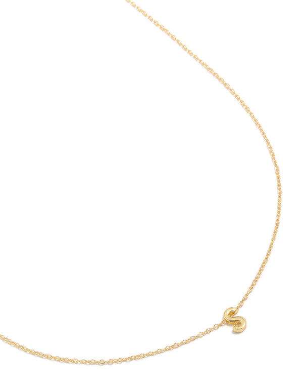 Gold Plated Sterling Silver Letter S Necklace