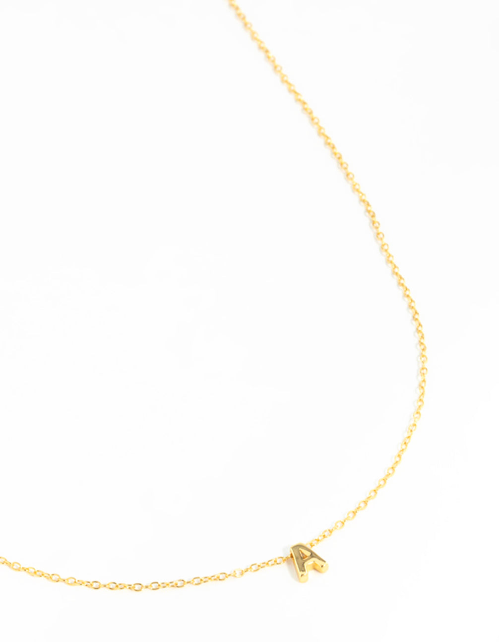 Gold Plated Sterling Silver Letter A Necklace