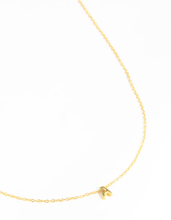Gold Plated Sterling Silver Letter A Necklace