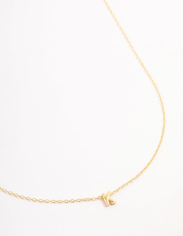 Gold Plated Sterling Silver Letter K Necklace