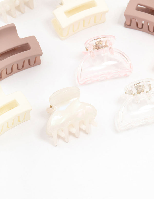 Mini Blush & Ivory Hair Clips 12-Pack