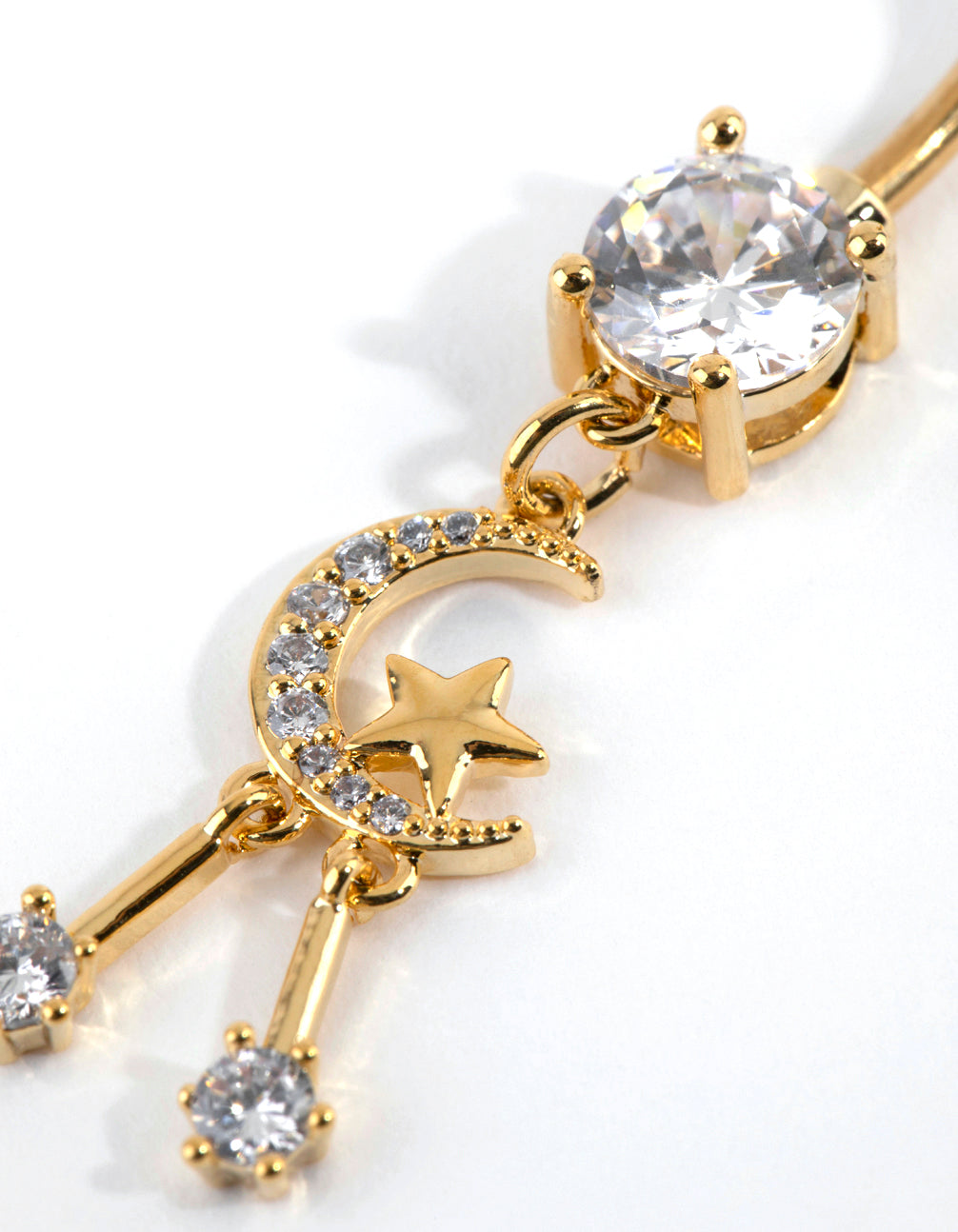 Gold Plated Titanium Celestial Drop Belly Bar