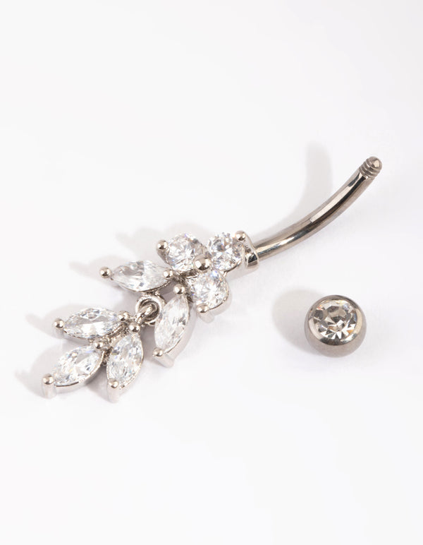 Titanium Marquise Drop Belly Ring