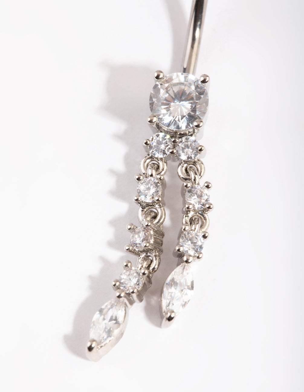 Titanium Mixed 2 Row Dangle Belly Ring