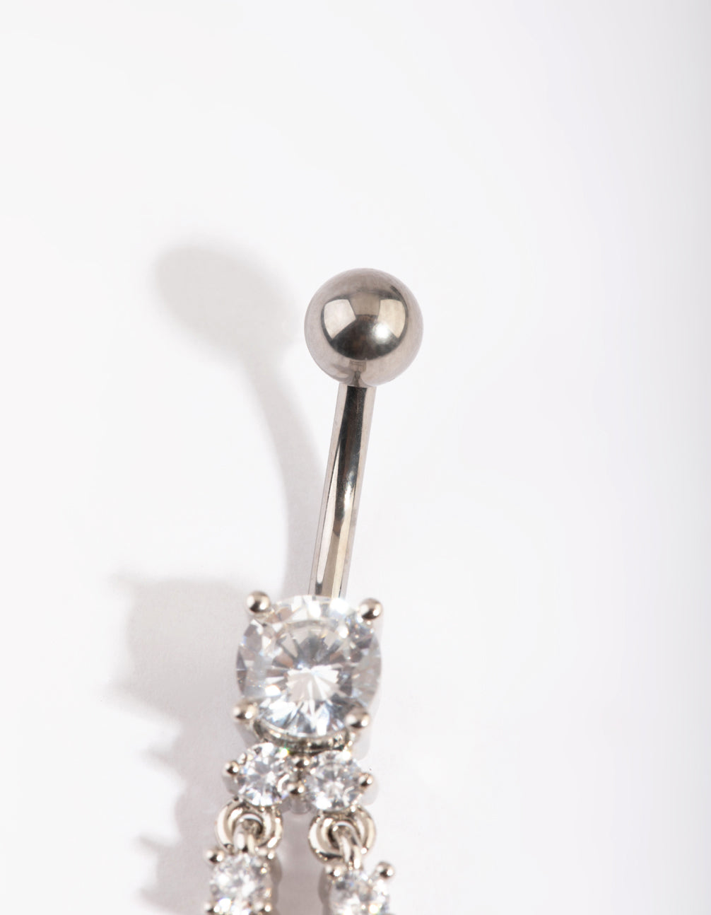 Titanium Mixed 2 Row Dangle Belly Ring