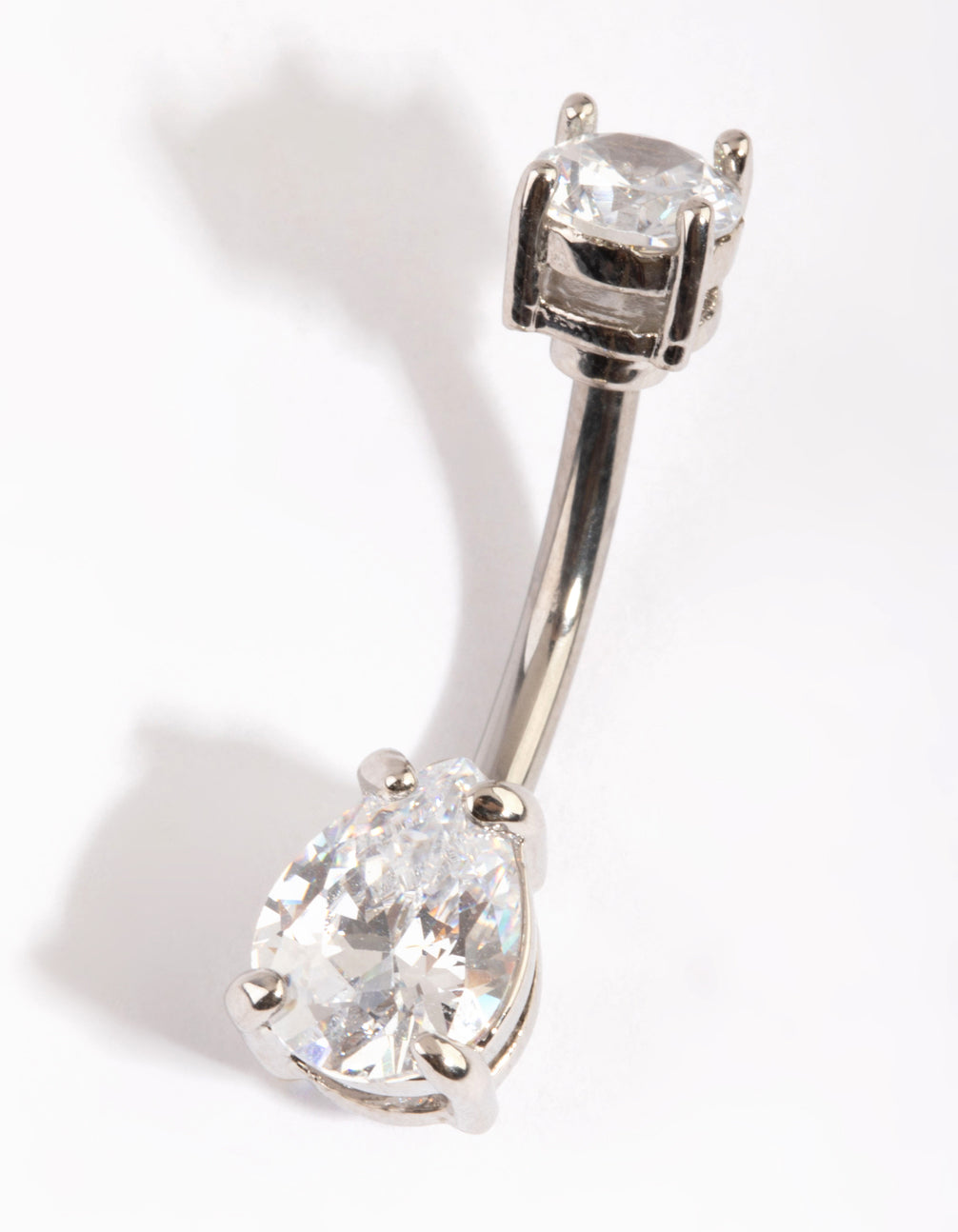 Titanium Medium Circular Pear Belly Ring