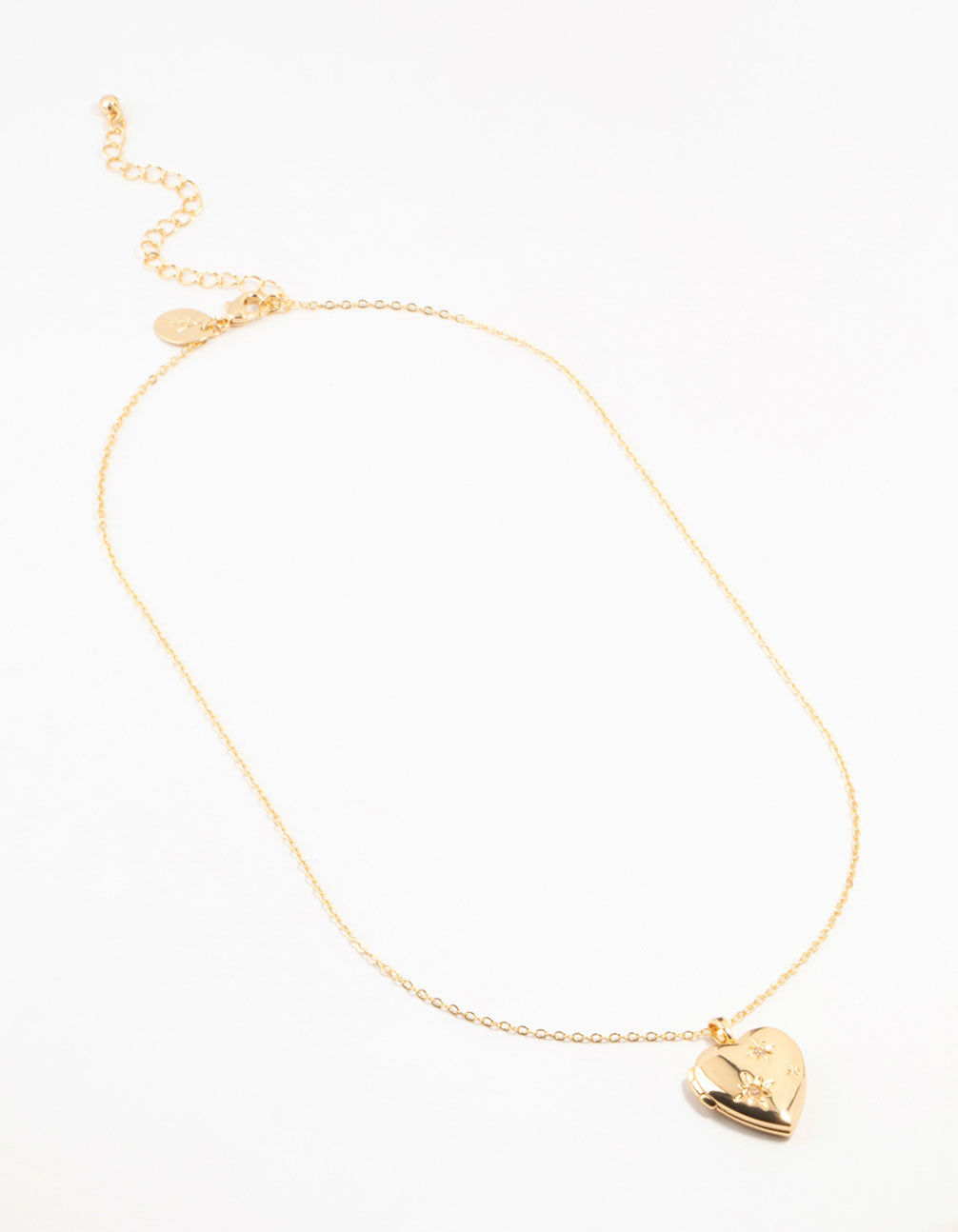 Gold Plated Celestial Heart Locket Necklace