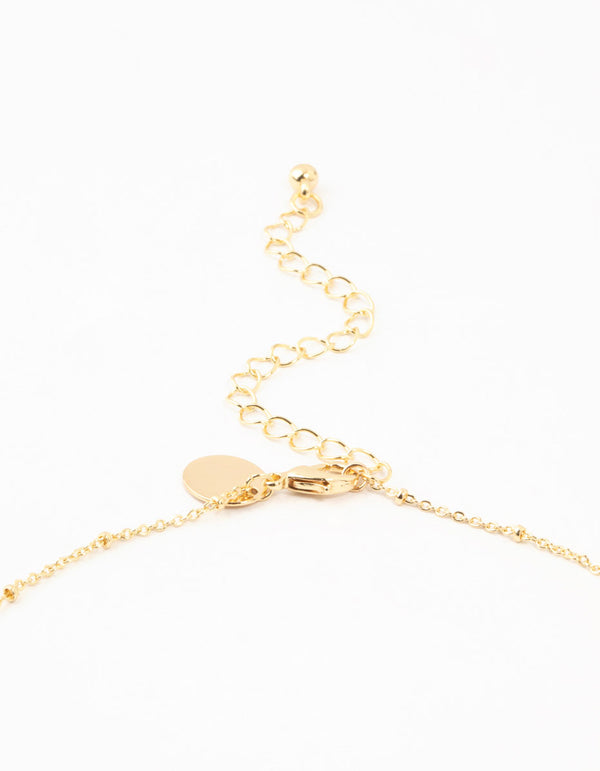 Gold Plated Diamante Edge Cross Necklace & Huggie Earrings Set