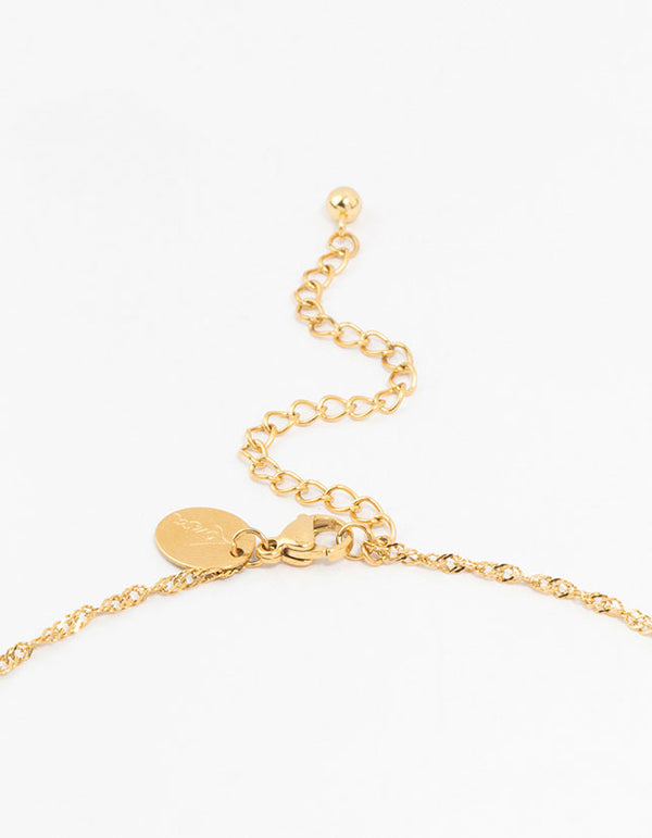 Waterproof Gold Plated Stainless Steel Heart Pendant Necklace