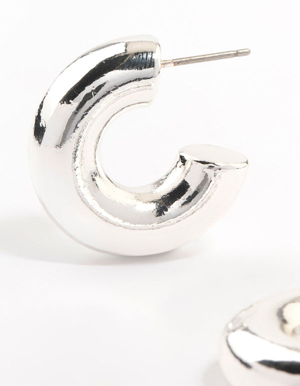 Silver Plated Chunky Hoop Earrings