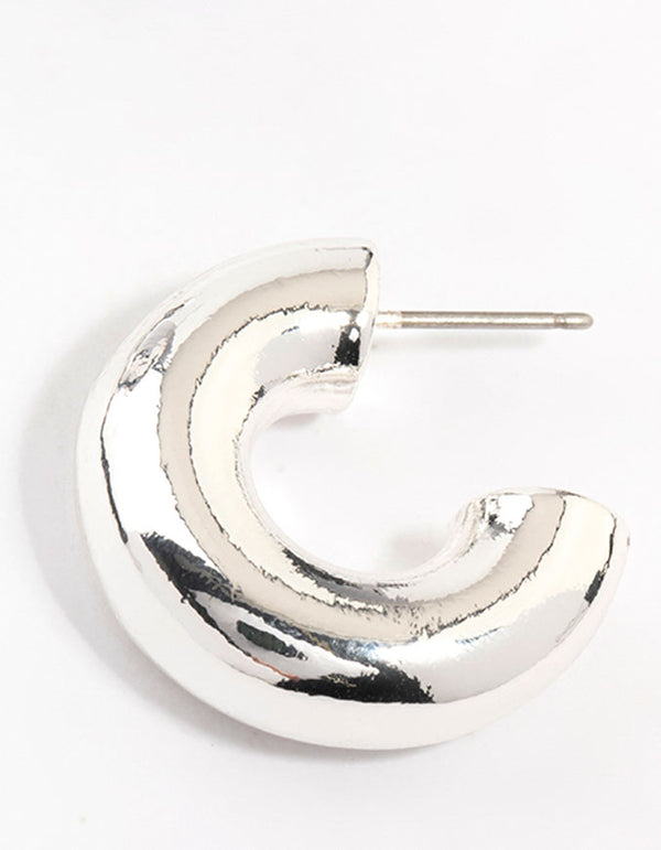 Silver Plated Chunky Hoop Earrings