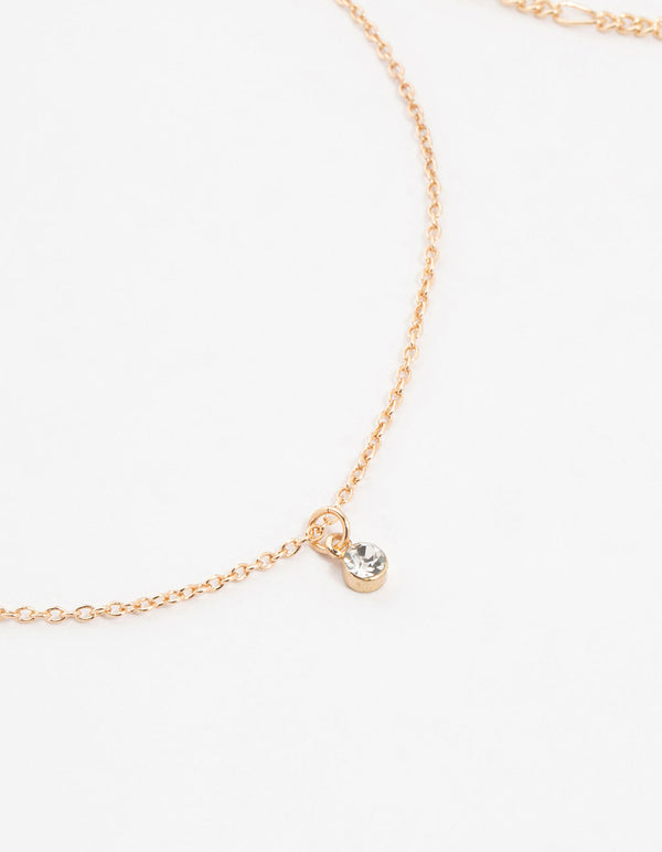 Gold Diamante & Heart Locket Choker 3-Pack