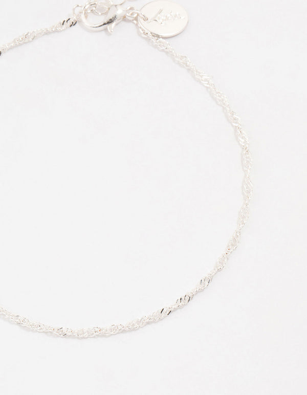 Silver Disc & Cupchain Anklets 3-Pack