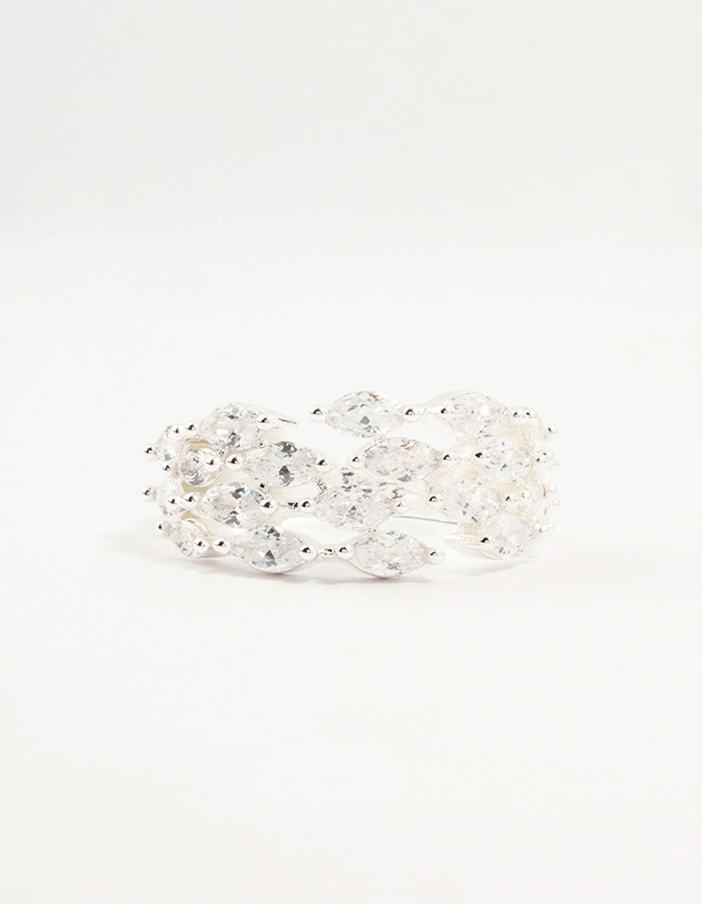 Silver Plated Cubic Zirconia Open Wrapped Ring