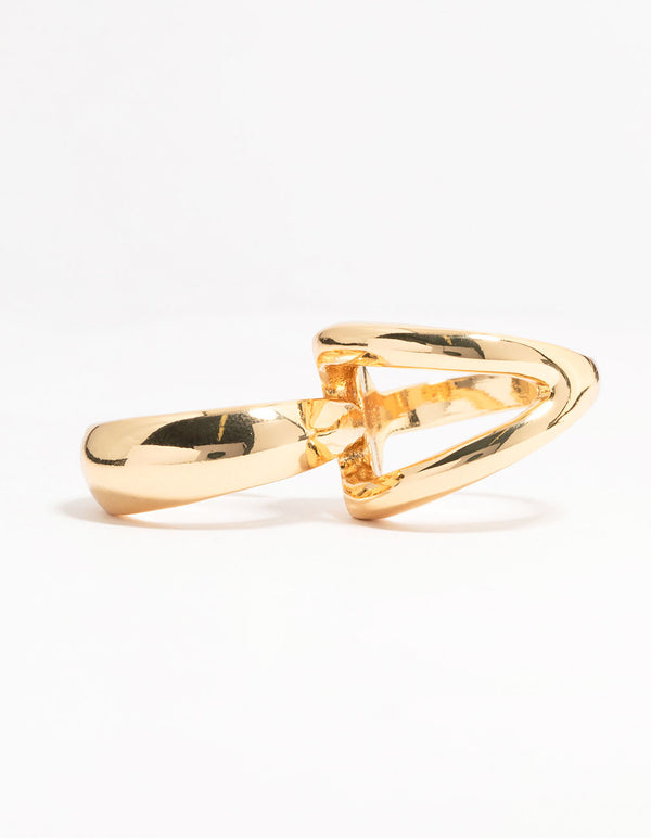 Gold Plated Looped Double Ring