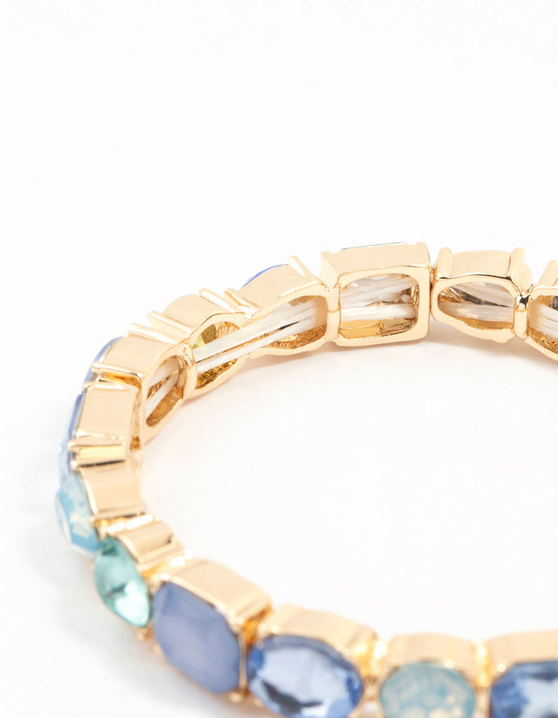 Gold Blue Cluster Bracelet - Lovisa