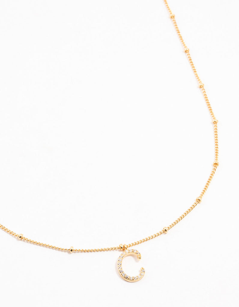 Gold Plated Cursive C Initial Necklace Lovisa - Main Image
