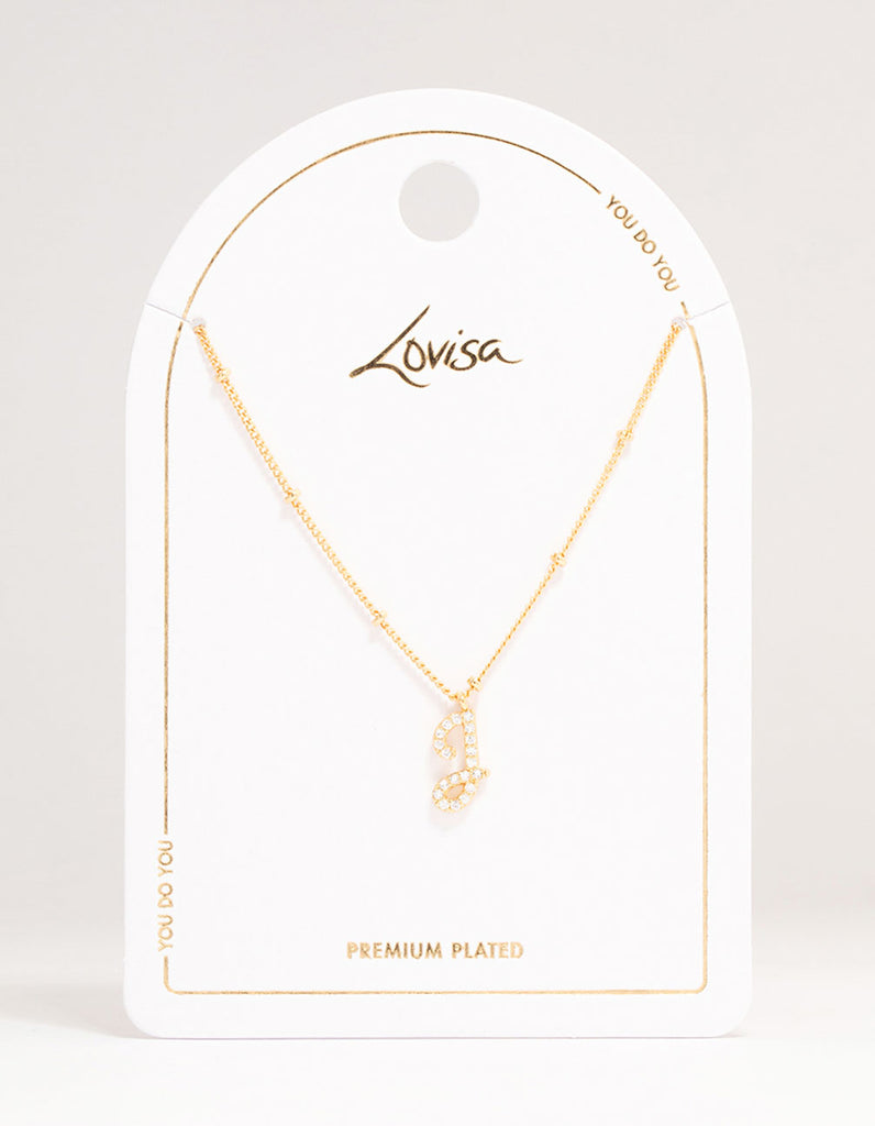 Gold Plated Cursive J Initial Necklace Lovisa