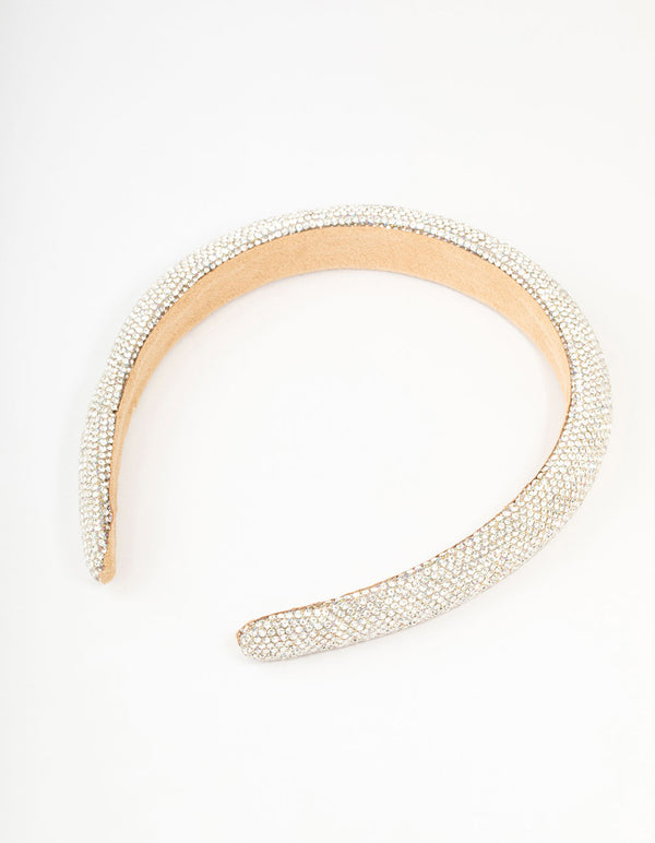 Silver Diamante Thin Mixed Metals Headband