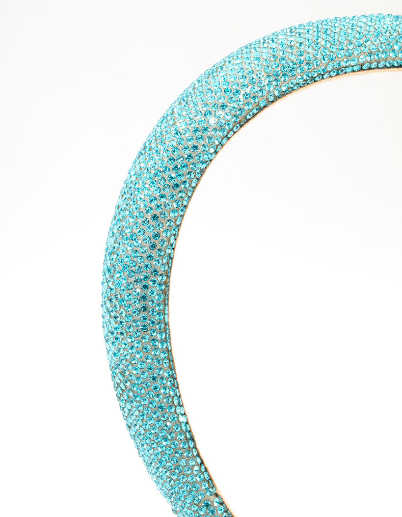 Blue Diamante Thin Mixed Metals Headband