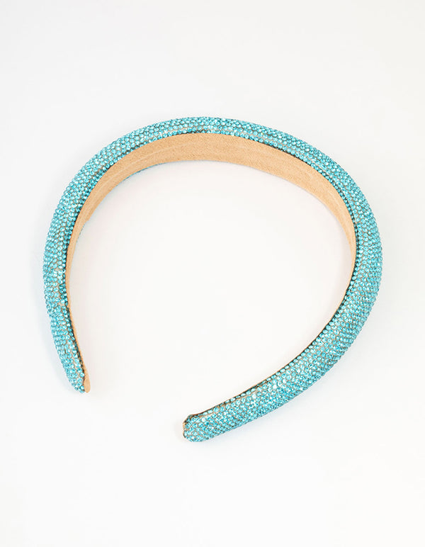 Blue Diamante Thin Mixed Metals Headband