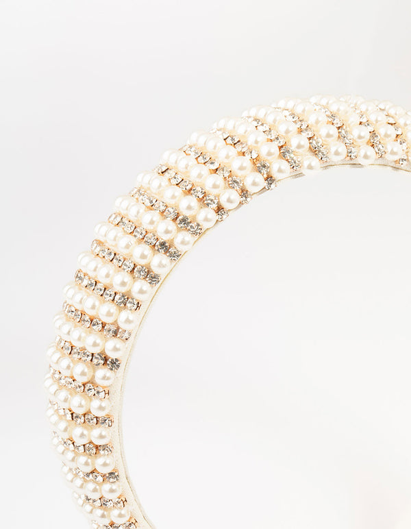 Pearl & Diamante Thick Headband