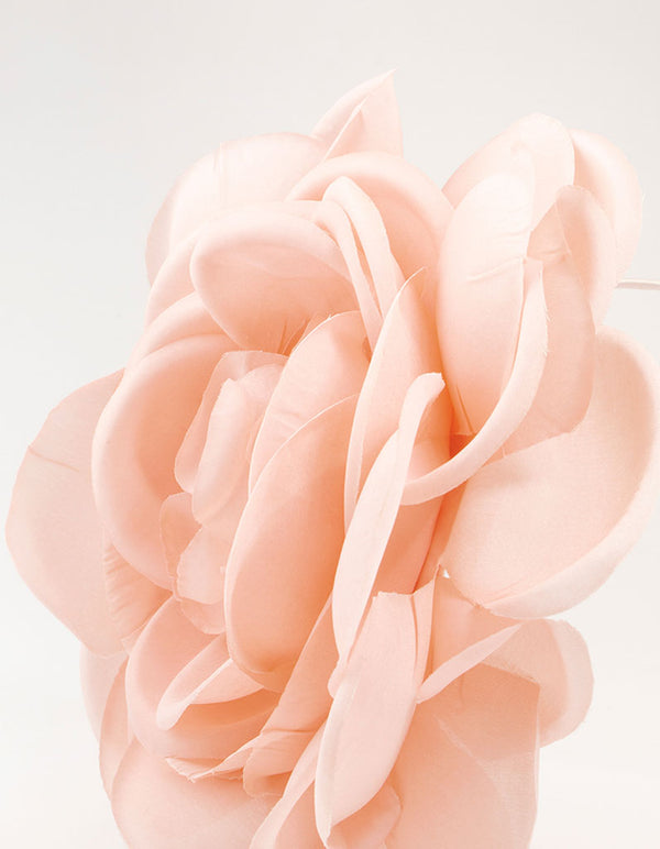 Large Pink Fabric Flower Headband