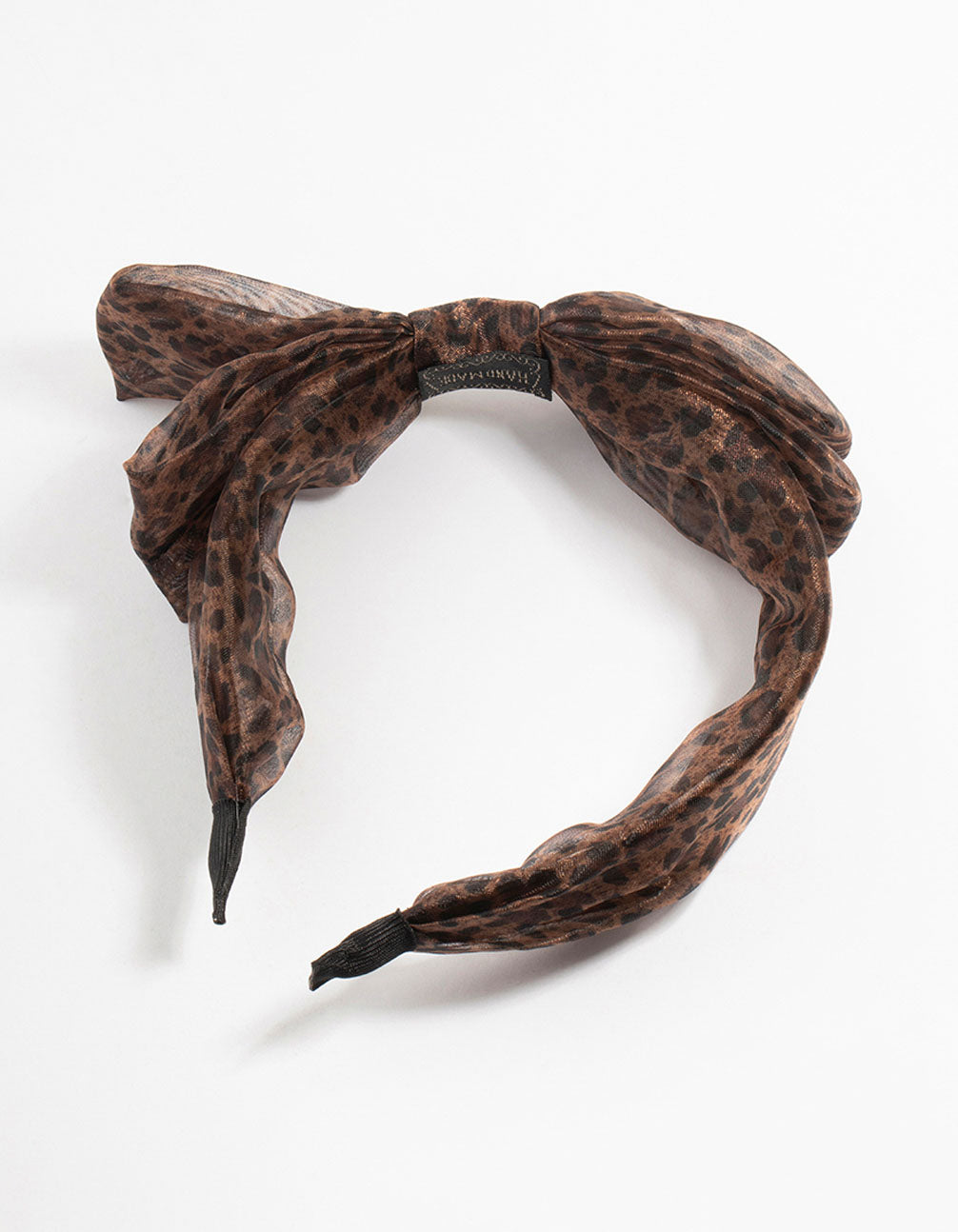 Large Brown Leopard Print Fabric Bow Headband