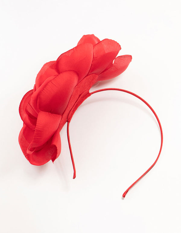 Large Red Fabric Flower Headband