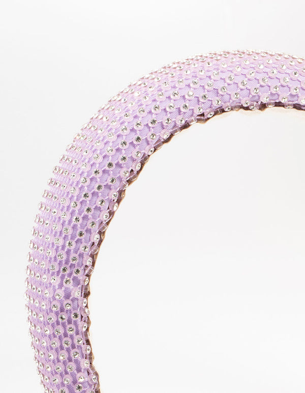 Lilac Diamante Fabric Headband