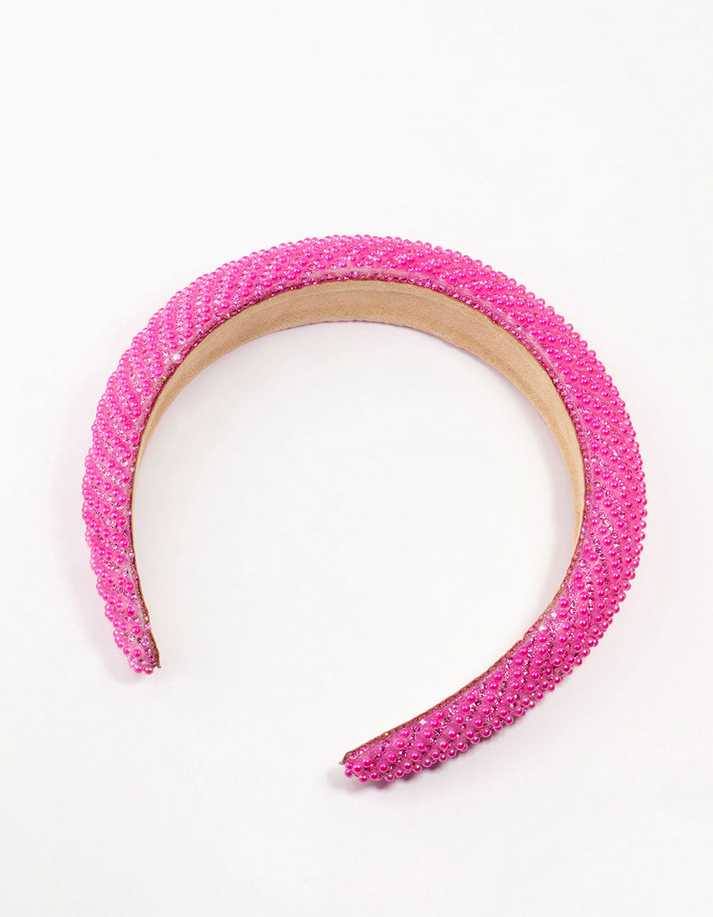 Fuchsia Diagonal Diamante Mixed Metals Headband