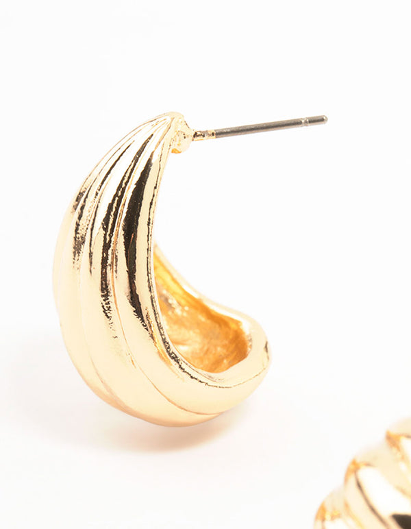 Gold Link Small Stud Earrings