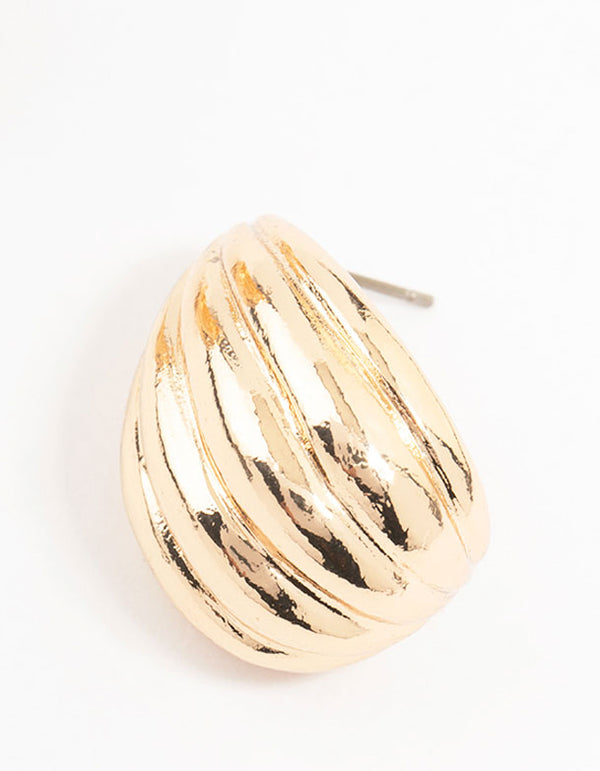 Gold Link Small Stud Earrings