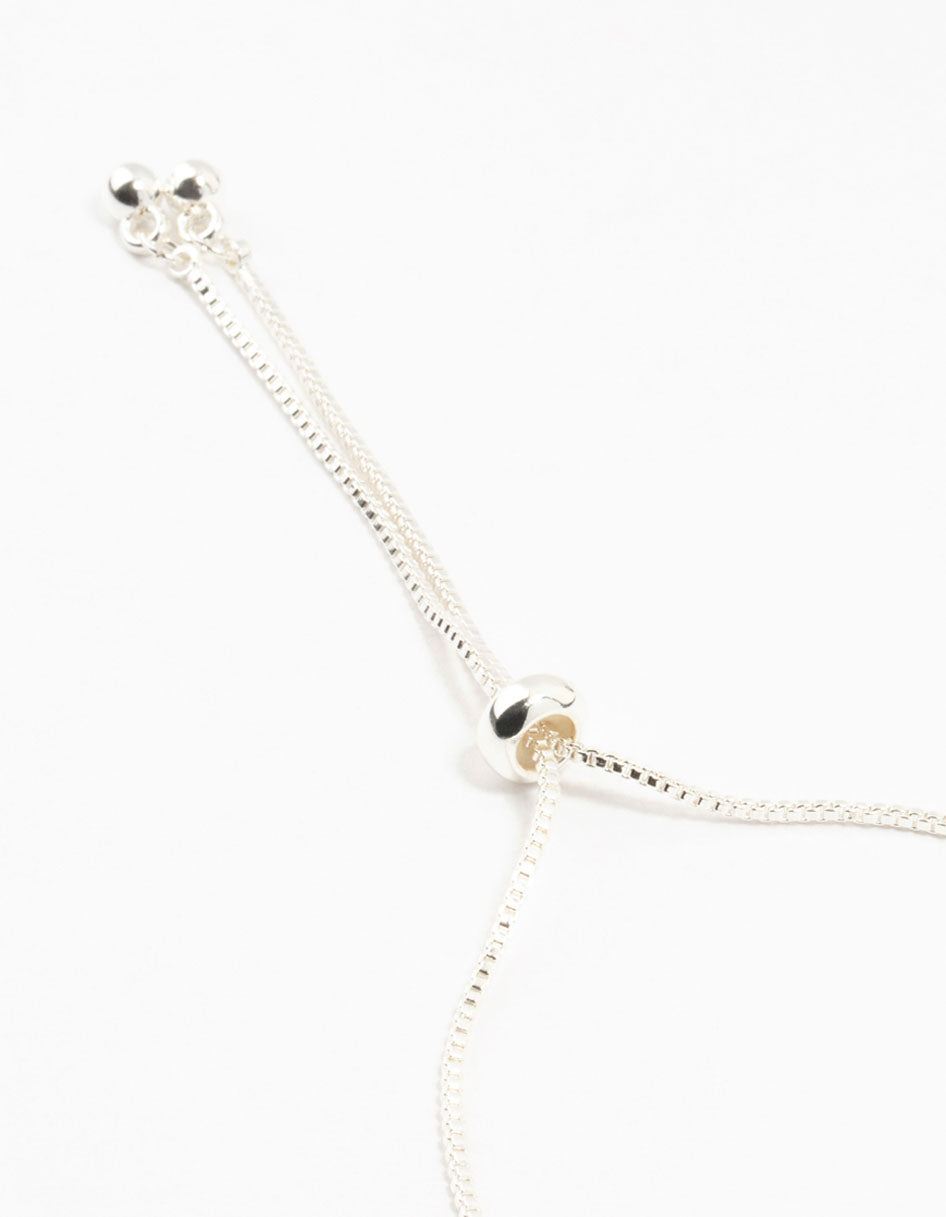 Silver Plated Brass Crystal Large Evil Eye Bracelet