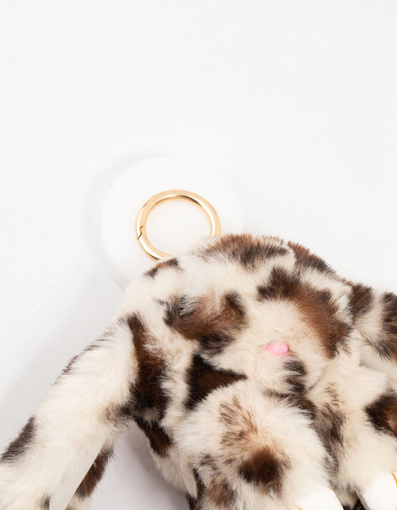 Spotted Brown Small Bunny Fabric Key Chain Lovisa