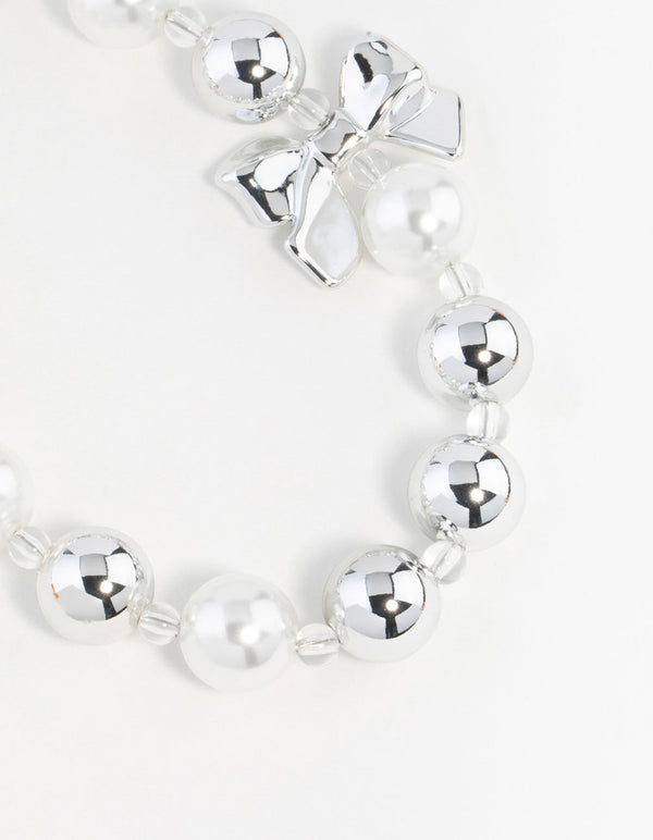 Bow & Pearl & Heart Keychain