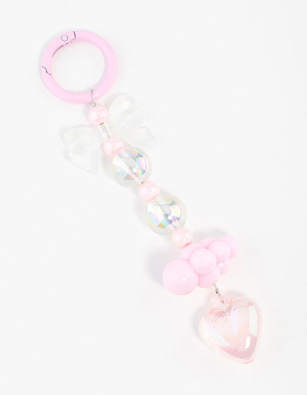 Pink Cloud Bow Keychain