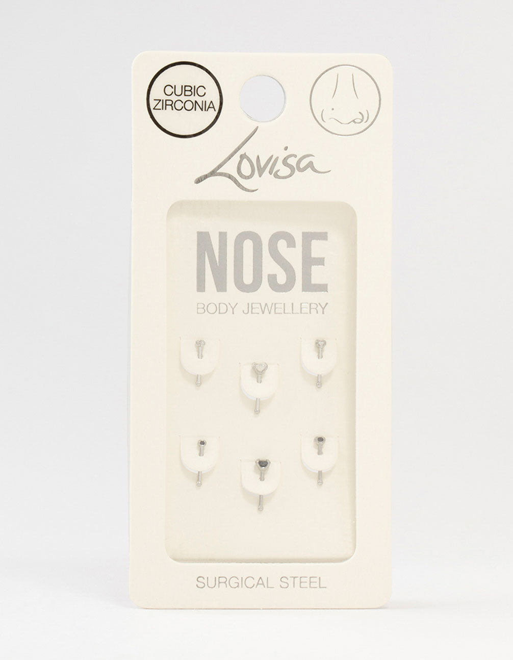 Surgical Steel Graduating Nose Studs 6-Pack