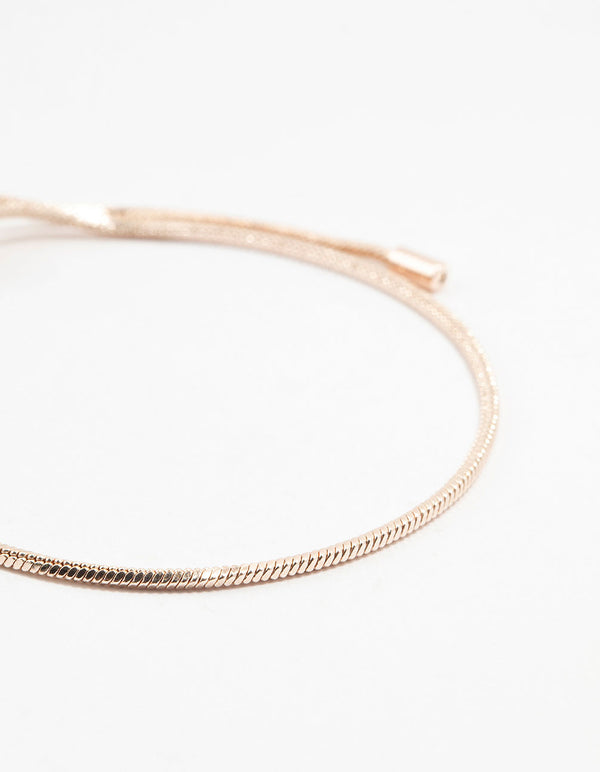Rose Gold Plated Dainty Box Chain Bracelet