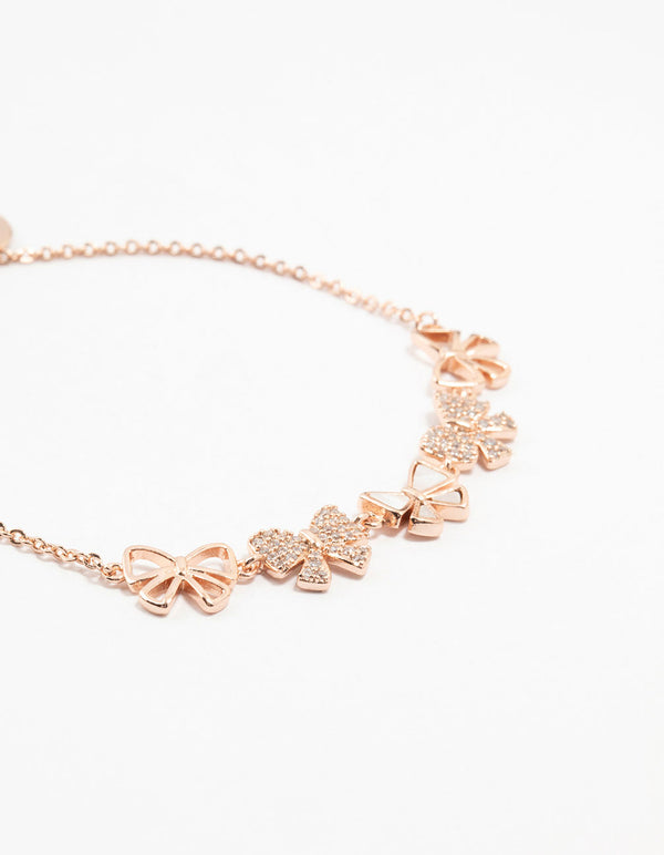 Rose Gold Plated Multiple Bows Bracelet