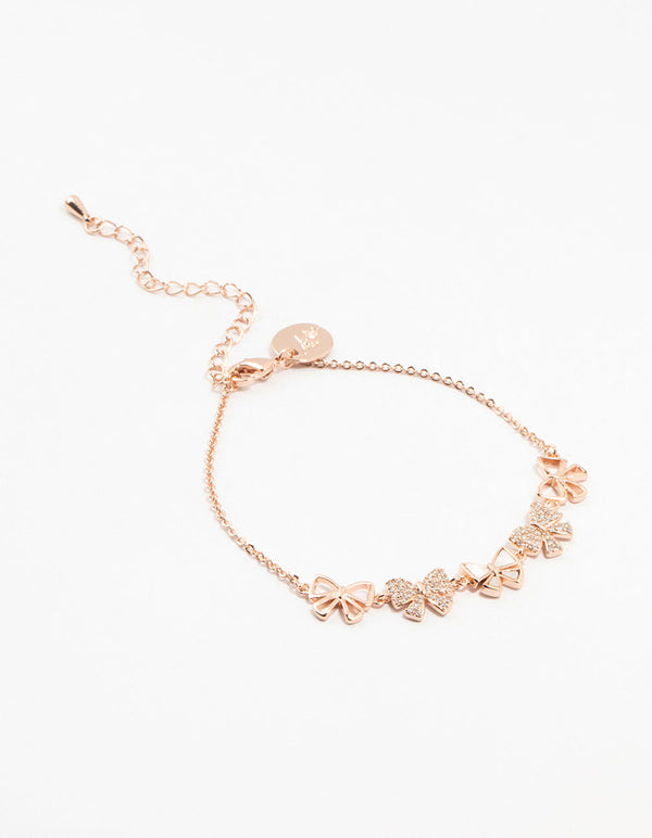 Rose Gold Plated Multiple Bows Bracelet