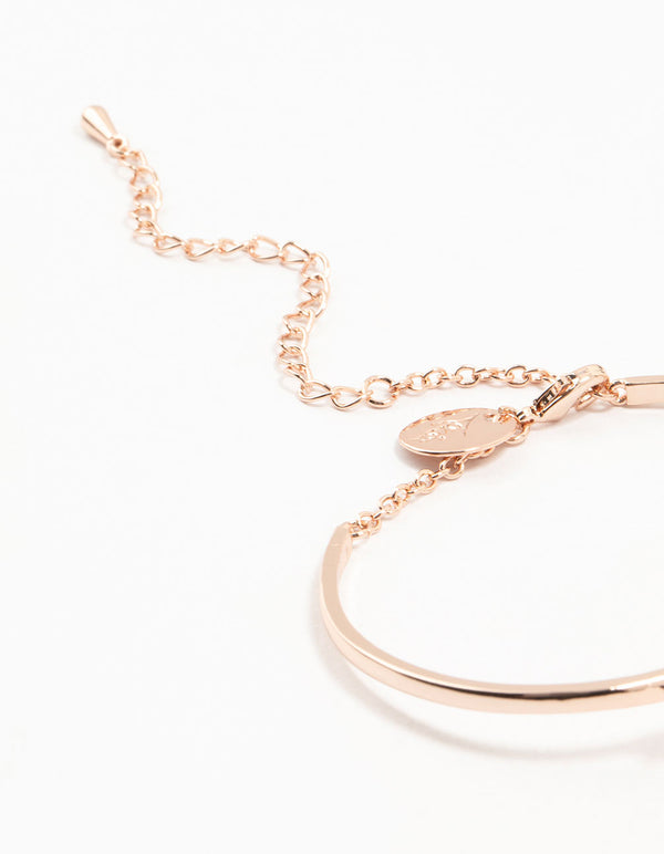 Rose Gold Plated Infinity Heart Wrist Cuff