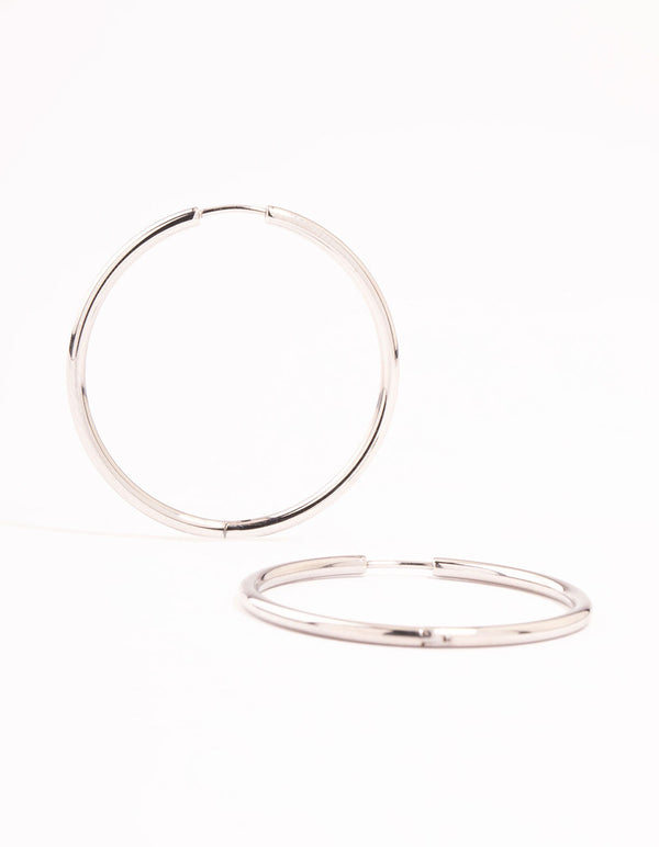Surgical Steel Polished Hoop Earrings